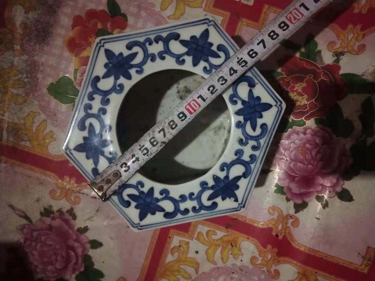青花八方盖盒